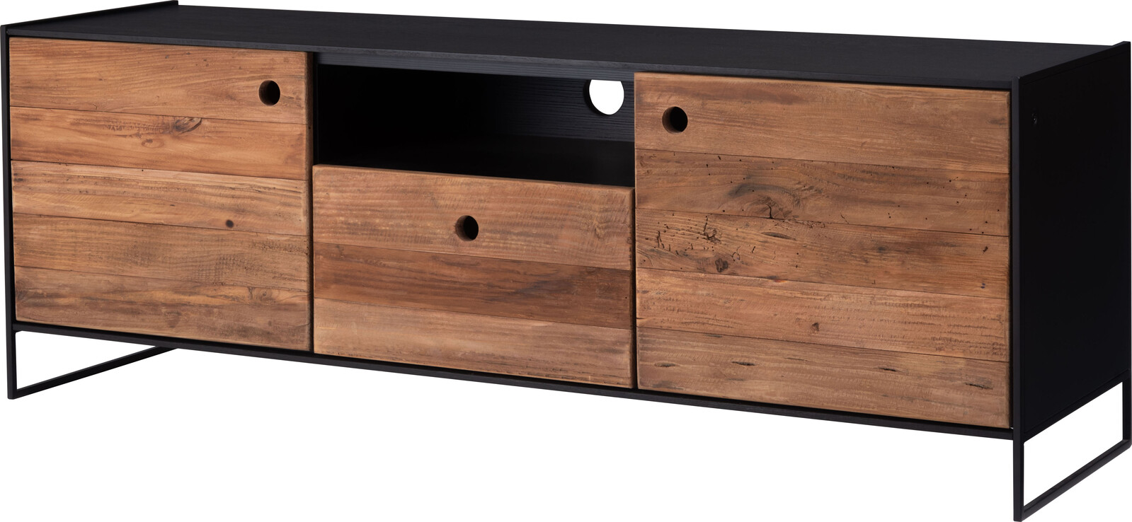 幅145cm テレビ台 ローボード リビングボード 天然木 パイン古材 アンティーク - 画像 (3)