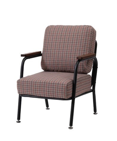 ソファ ソファー 1人掛け 2人掛け おしゃれ 木肘 アーム付き 肘付き コンパクト チェック柄 - 画像 (5)