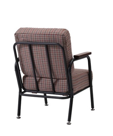 ソファ ソファー 1人掛け 2人掛け おしゃれ 木肘 アーム付き 肘付き コンパクト チェック柄 - 画像 (6)