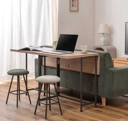 ダイニングテーブル リビングテーブル 幅120cm 作業台 伸縮 天板 バタフライテーブル