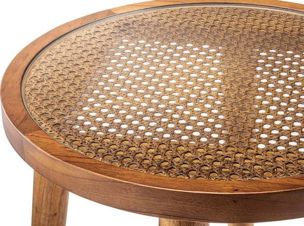 【2点セット】サイドテーブル ガラステーブル ソファーサイド ベッドサイドテーブル ラック 本棚 ラウンドガラステーブル - 画像 (8)