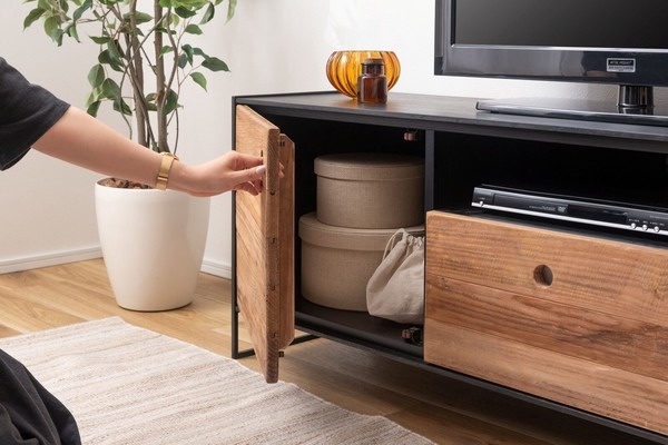 幅145cm テレビ台 ローボード リビングボード 天然木 パイン古材 アンティーク - 画像 (9)