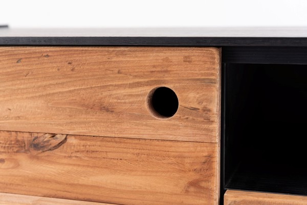 幅145cm テレビ台 ローボード リビングボード 天然木 パイン古材 アンティーク - 画像 (12)