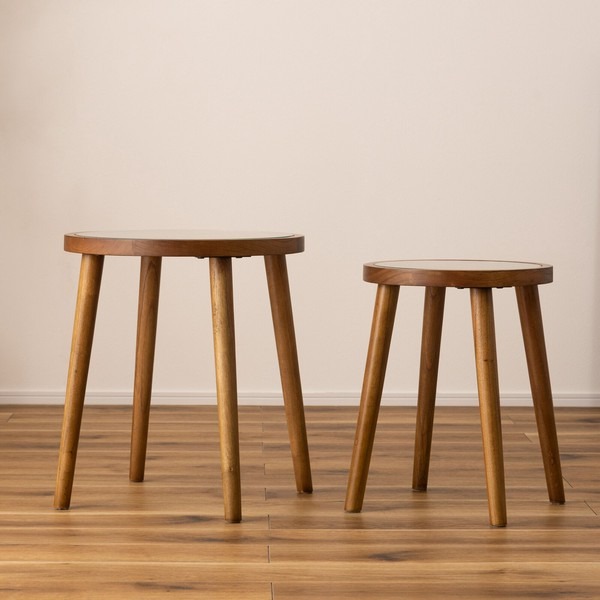 【2点セット】サイドテーブル ガラステーブル ソファーサイド ベッドサイドテーブル ラック 本棚 ラウンドガラステーブル - 画像 (13)