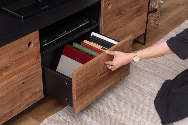 幅145cm テレビ台 ローボード リビングボード 天然木 パイン古材 アンティーク - 画像 (18)