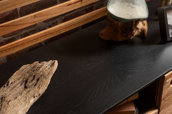 幅145cm テレビ台 ローボード リビングボード 天然木 パイン古材 アンティーク - 画像 (25)