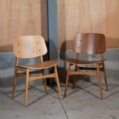 【2脚セット】プライウッドチェア Sobo Chair ウッドレッグ （ウォルナット／ナチュラル）